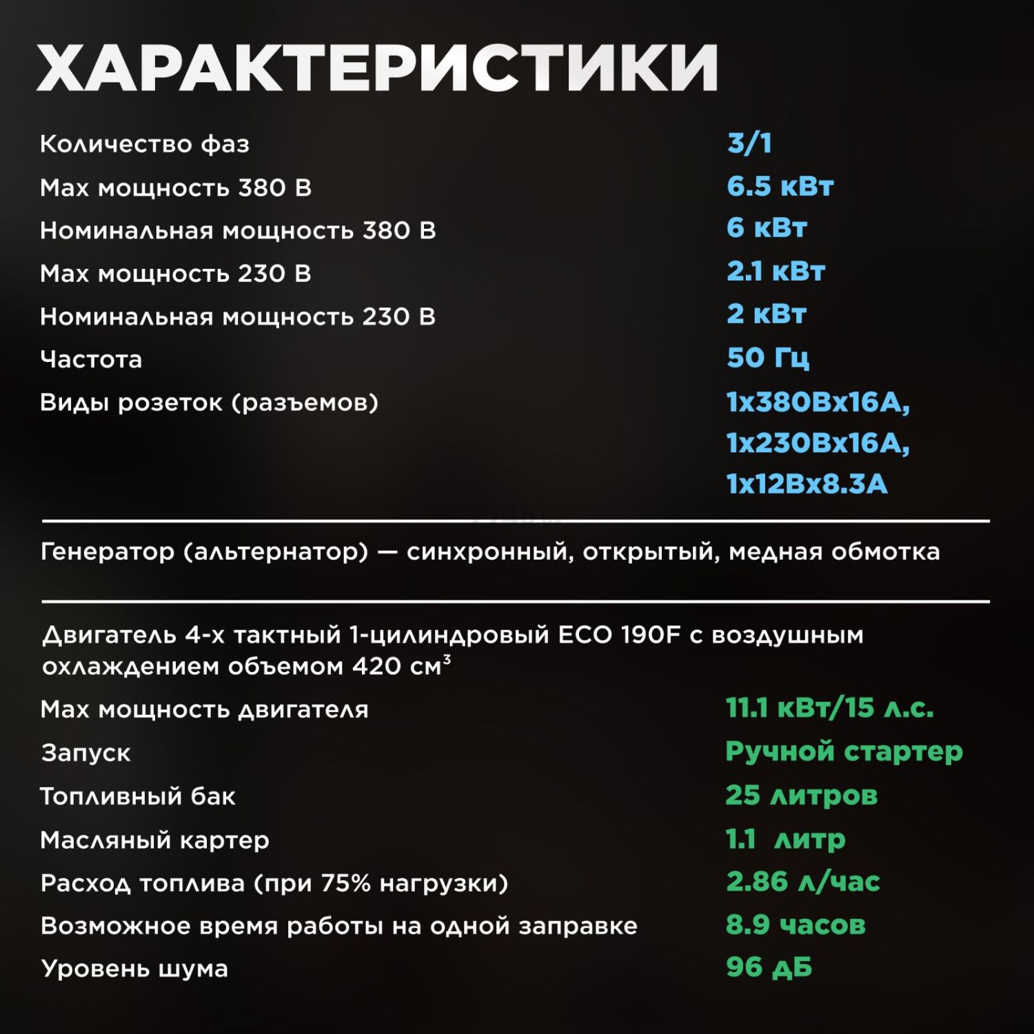 вид модели бензогенератор eco pe-8501s3