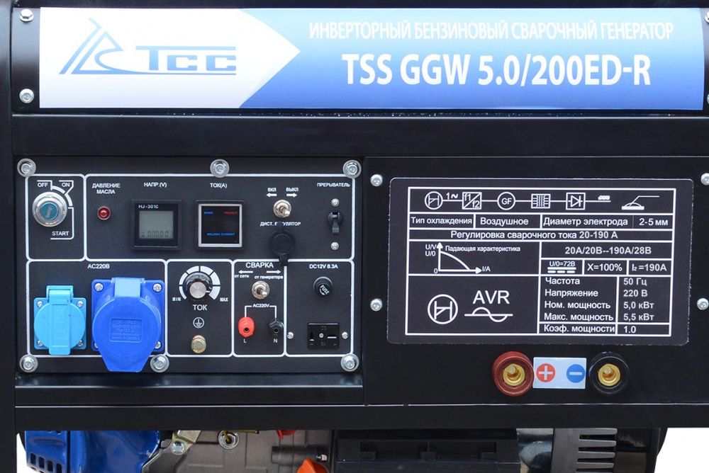 вид модели инверторный бензиновый сварочный генератор tss ggw 5.0/200ed-r