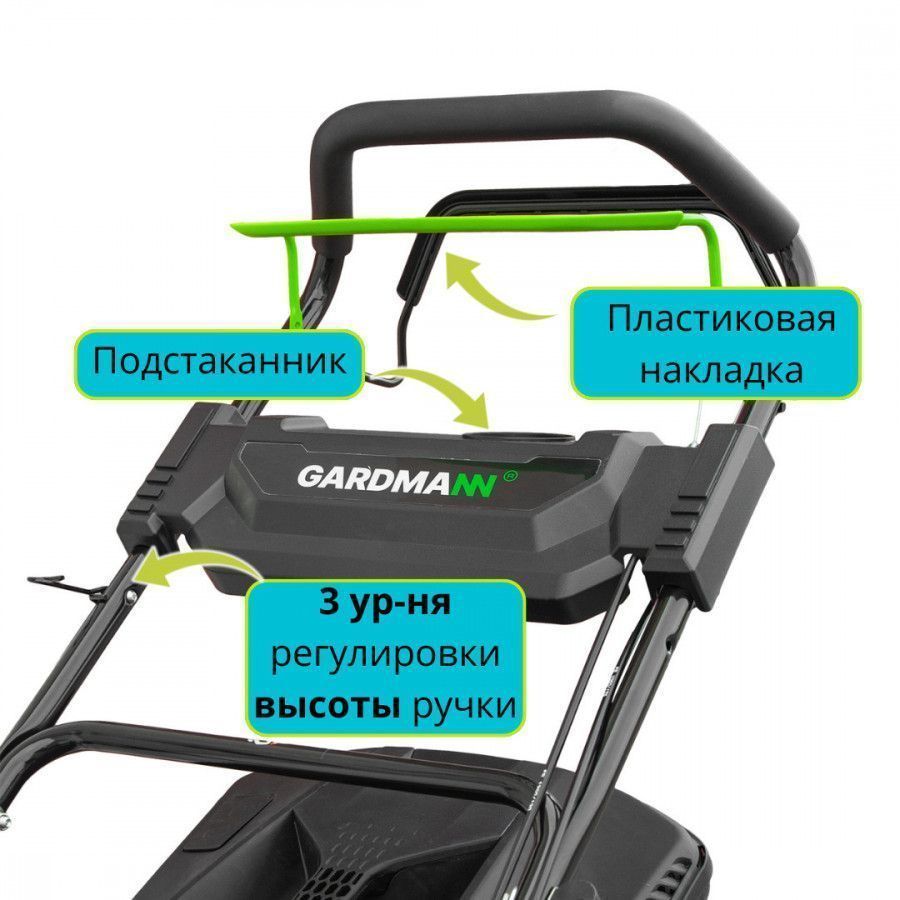 вид модели газонокосилка бензиновая gardmann gml-515 sm
