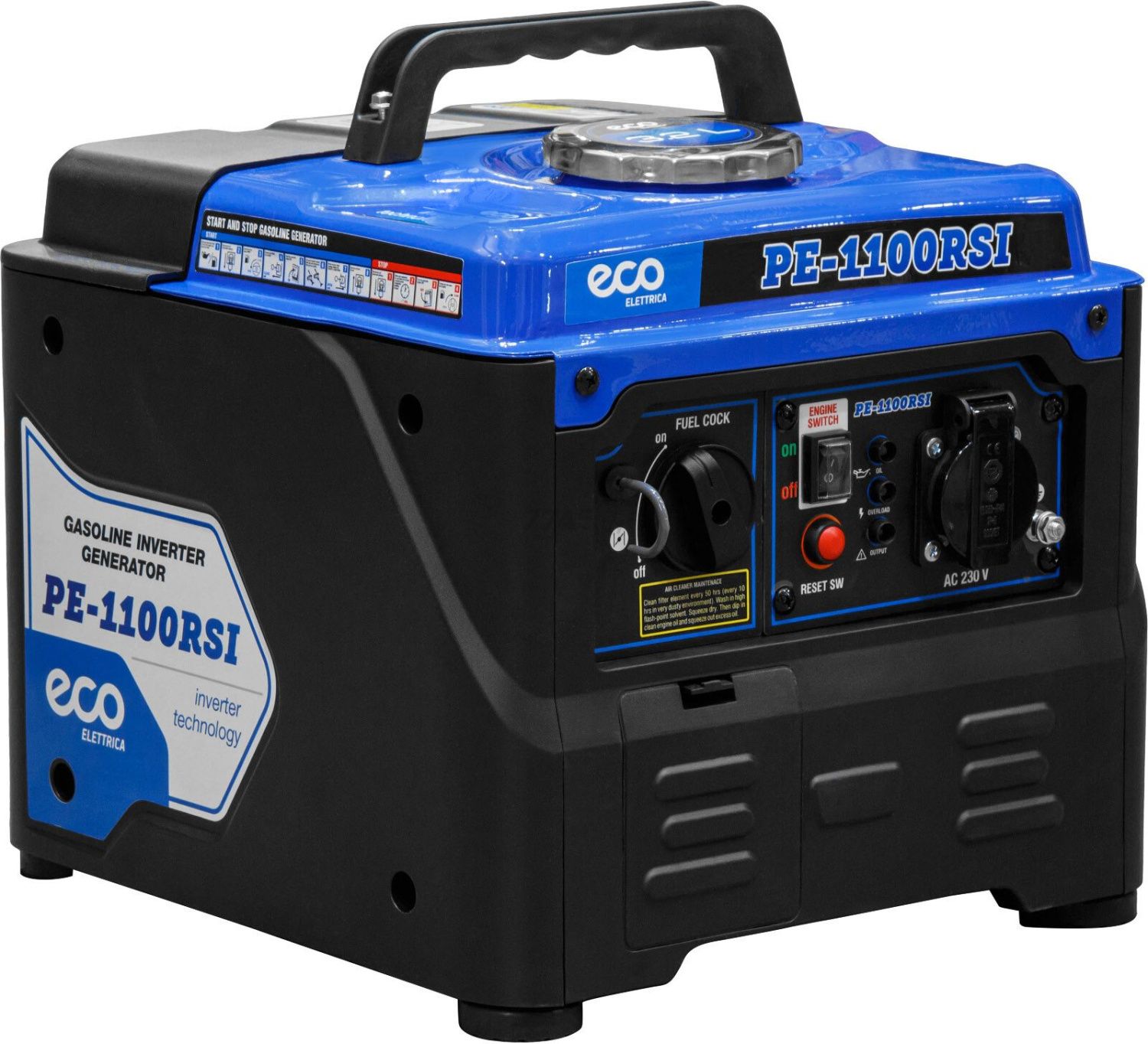 общий вид модели генератор бензиновый инверторный eco pe-1100rsi