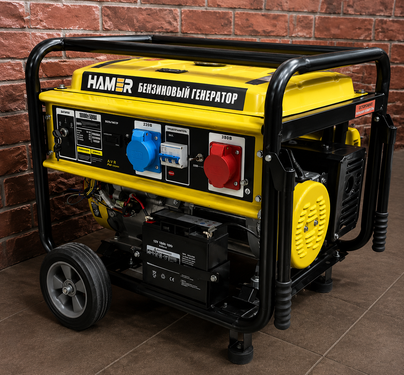 вид модели генератор бензиновый hamer 10000e-equal (0580u) уценка
