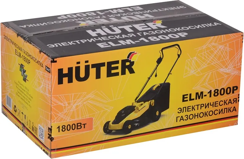 вид модели газонокосилка электрическая huter elm-1800p