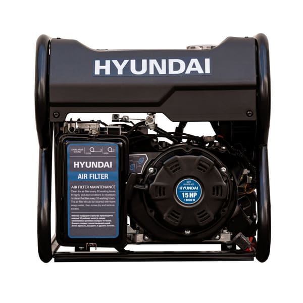 вид модели бензиновый генератор hyundai hhy9550fe-ats