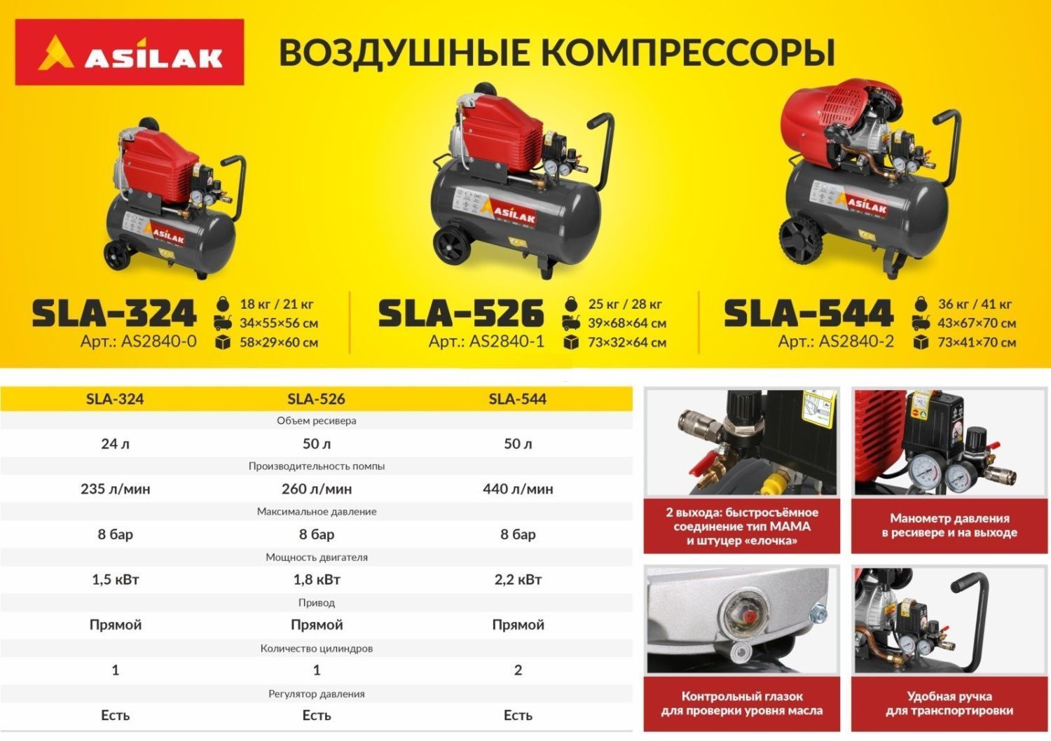 вид модели компрессор asilak sla-544