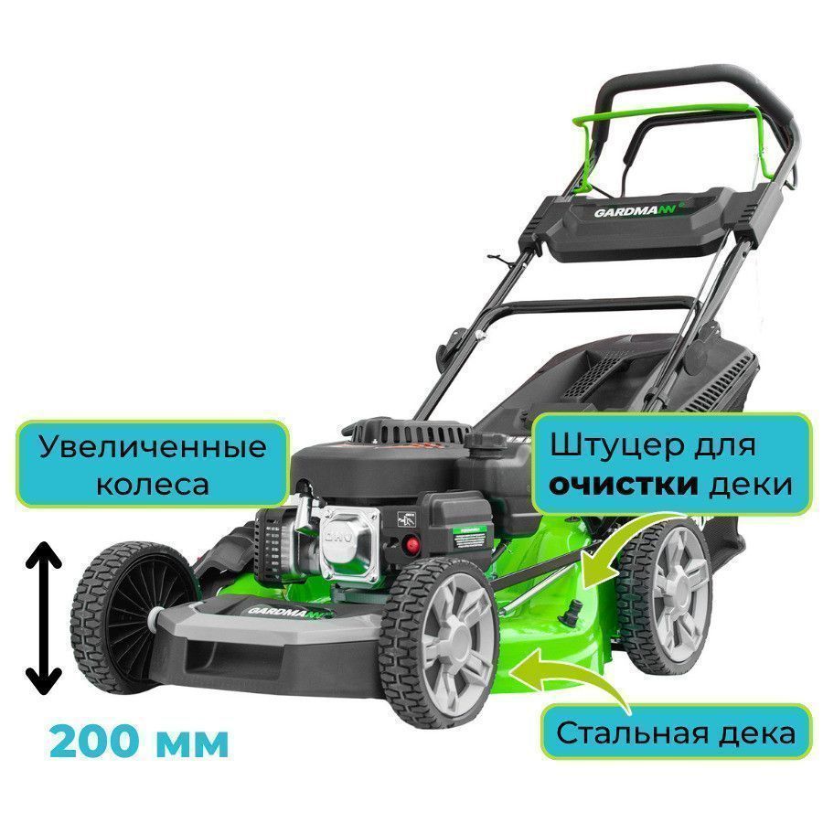 вид модели газонокосилка бензиновая gardmann gml-515 sm