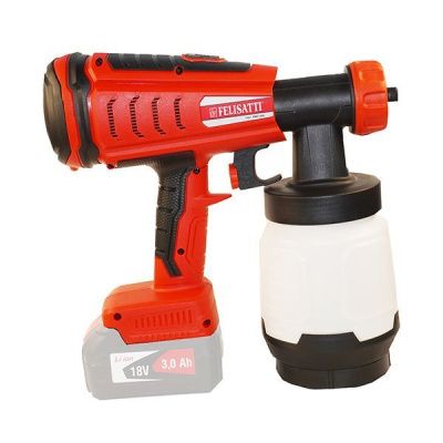 Краскопульт аккумуляторный Felisatti, 18 В, 0,1-0,2 бар, 1 л/мин, бак 800 мл