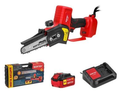 Пила цепная мини WORTEX CEC 2518 в чем. с акб 1х4 А*ч