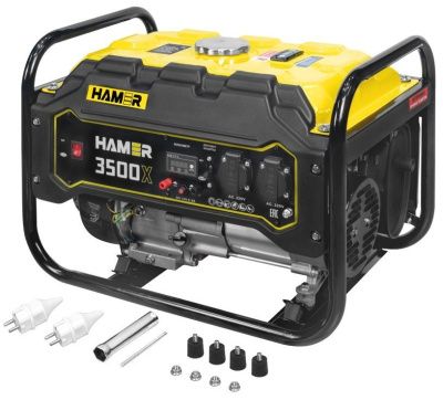вид модели бензиновый генератор hamer 3500x (0574u) уценка
