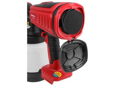 вид модели краскопульт аккумуляторный wortex cps 1808 в кор. all1 xlt solo бесщёт.двиг., 18в, 1000 мл/мин, 0.8 л (бесщёт.двиг., 18 в, без акб и зу, 1000 мл/мин, 0.8 л бак, 2.5 мм сопло, 50 din)