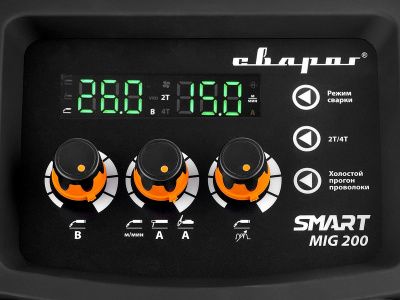 вид модели сварочный полуавтомат сварог mig 200 "real smart" (n2a5) black (маска + краги)